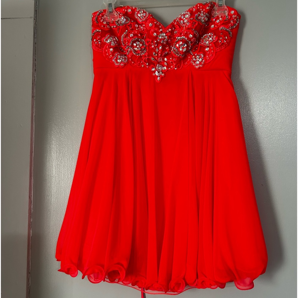 Coral homecoming dress